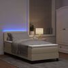 vidaXL Cama tipo Box Spring con colch&oacute;n con LED Crema 90 x 190 cm tela