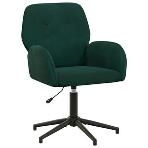 vidaXL Silla de escritorio giratoria 54 x 55 x 90 cm Verde oscuro