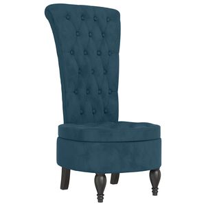 vidaXL Sill&oacute;n de respaldo alto con botones terciopelo azul