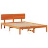 vidaXL Estructura de cama con cabecera Marr&oacute;n cera 160 x 200 cm