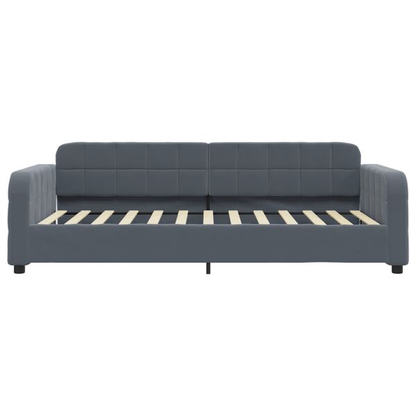 vidaXL Sof&aacute; cama sin colch&oacute;n terciopelo gris oscuro 90x200 cm