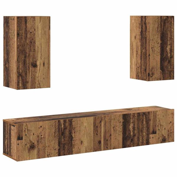 vidaXL Conjunto de mueble de TV 4 pcs Madera envejecida