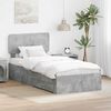 vidaXL Estructura de cama con cabecera Gris Concreto 90 x 190 cm