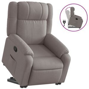 vidaXL Sill&oacute;n reclinable elevable tela gris taupe