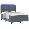 vidaXL Cama con Box Spring LED y Colchón Gris oscuro 140 x 190 cm