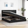 vidaXL Cama con almacenamiento y LED Negro 200 x 200 cm Poli&eacute;ster
