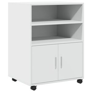 vidaXL Armario con ruedas madera de ingenier&iacute;a blanco 60x48x81 cm