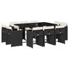 vidaXL Set de comedor jard&iacute;n 11 pzas con cojines rat&aacute;n sint&eacute;tico negro