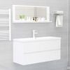vidaXL Espejo de ba&ntilde;o contrachapada blanco brillo 100x10,5x37 cm