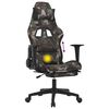 vidaXL Silla gaming giratoria con reposapi&eacute;s tela camuflaje y negro