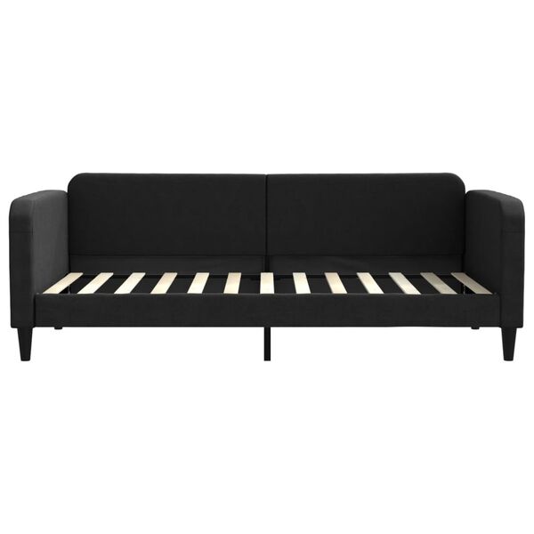 vidaXL Sof&aacute; cama sin colch&oacute;n tela negro 90x200 cm