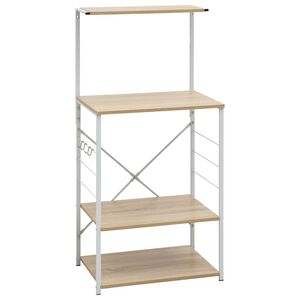 vidaXL Armario microondas madera ingenier&iacute;a blanco roble 60x39,6x123cm