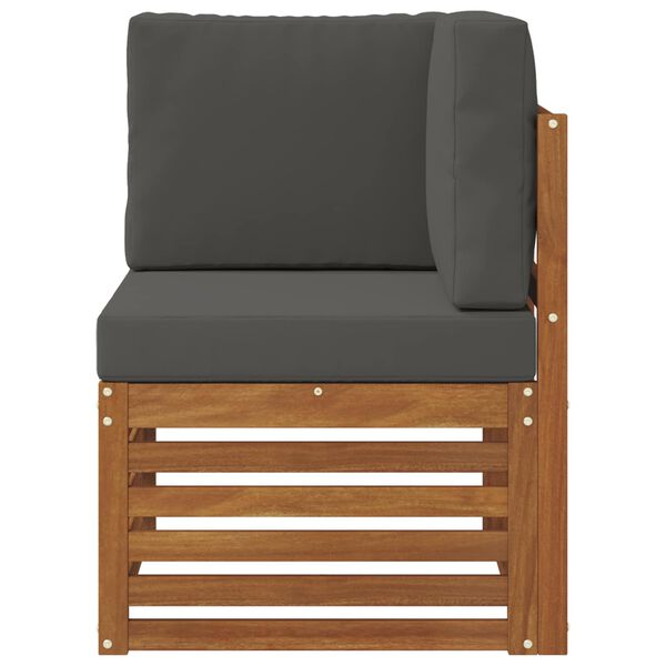 vidaXL Sof&aacute; de esquina para exteriores Madera de Acacia S&oacute;lida Natural