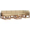 vidaXL Conjunto de sof&aacute;s de exterior con coj&iacute;n 8 pcs Natural y Beige
