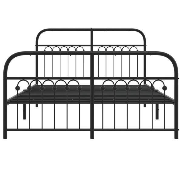 vidaXL Estructura cama sin colch&oacute;n con estribo metal negro 140x200 cm