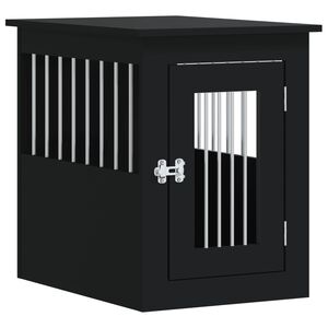 vidaXL Jaula para perros madera de ingenier&iacute;a negro 45x62x59 cm