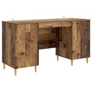 vidaXL Escritorio con estante Madera envejecida 142,5 x 50 x 75 cm