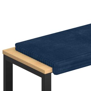 vidaXL Coj&iacute;n de banco Terciopelo de Corduroy Azul marino