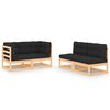 vidaXL Juego de muebles de jard&iacute;n 4 pzas y cojines madera maciza pino