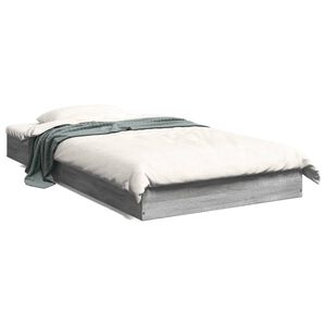 vidaXL Estructura de cama madera de ingenier&iacute;a gris Sonoma 100x200 cm