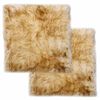 vidaXL Cojines de sillas 2 uds piel oveja real marr&oacute;n mezcla 40x40 cm