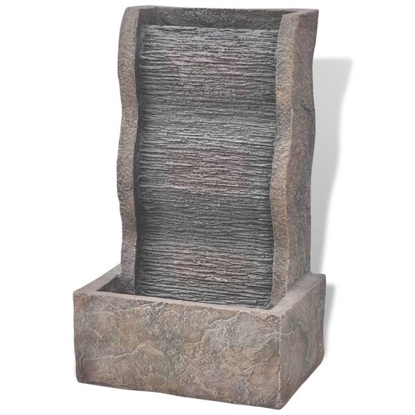 vidaXL Fuente de agua para interior con luz LED poliresina