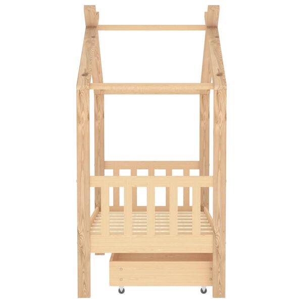 vidaXL Estructura de cama infantil con caj&oacute;n madera de pino 70x140 cm