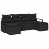 vidaXL Juego de Sof&aacute; 6 uds. Negro rat&aacute;n sint&eacute;tico