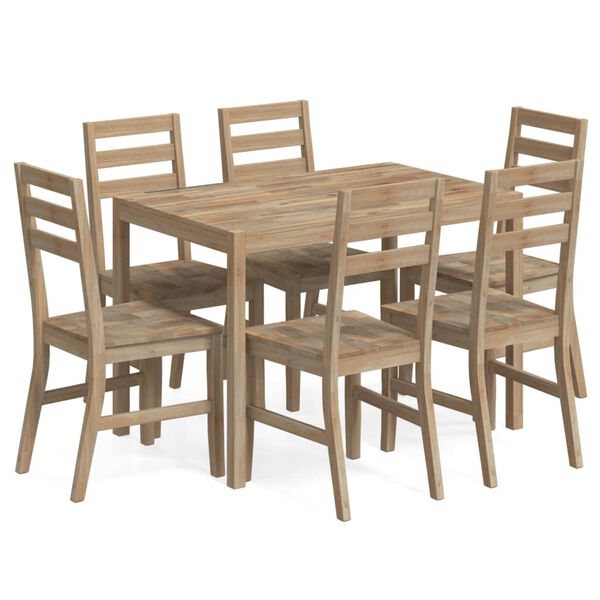 vidaXL Set de comedor 7 piezas madera maciza de acacia