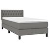 vidaXL Cama box spring con colch&oacute;n tela gris oscuro 100x200 cm