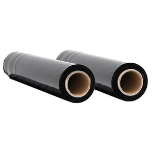 vidaXL Film estirable 2 unidades negro 17 μm 50 cm x 150 m