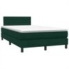 vidaXL Cama box spring con colch&oacute;n terciopelo verde oscuro 120x220 cm