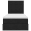 vidaXL Cama con almacenamiento y colch&oacute;n Negro 90 x 190 cm Terciopelo