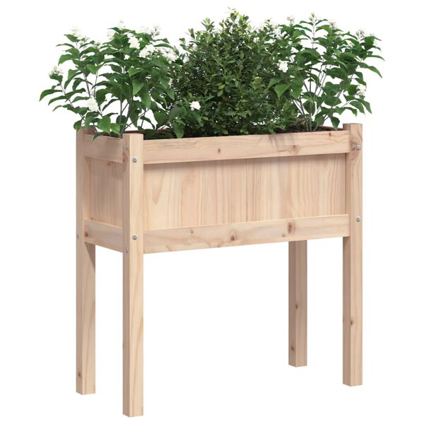 vidaXL Jardineras de exterior con patas 2 uds madera maciza de pino