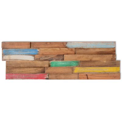 vidaXL Paneles revestimiento pared 10 uds madera maciza teca 1,03 m²