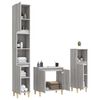 vidaXL Set de muebles de baño 3 pzas madera contrachapada gris sonoma