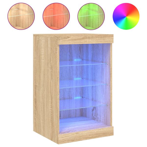 vidaXL Aparador con luces LED roble Sonoma 41x37x67 cm