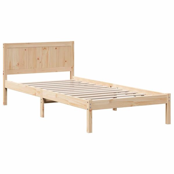 vidaXL Estructura de cama Marr&oacute;n 90 x 200 cm Madera maciza de Pino