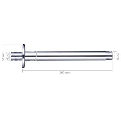 vidaXL Barra de soporte de ducha redonda acero inox 201 plateado 20 cm