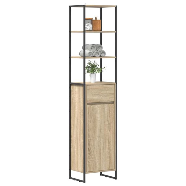 vidaXL Gabinete de Ba&ntilde;o Sonoma 40 x 30 x 180 cm Madera contrachapada