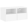 vidaXL Mueble de TV de pared madera de ingenier&iacute;a blanco 60x30x30 cm