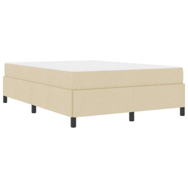 vidaXL Cama tipo Box Spring con colch&oacute;n Crema 140 x 190 cm tela