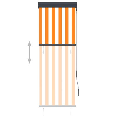 vidaXL Estor enrollable de exterior blanco y naranja 60x250 cm