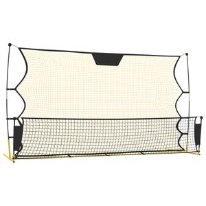 vidaXL Red de rebote de f&uacute;tbol poli&eacute;ster negro y amarillo 183x85x120cm