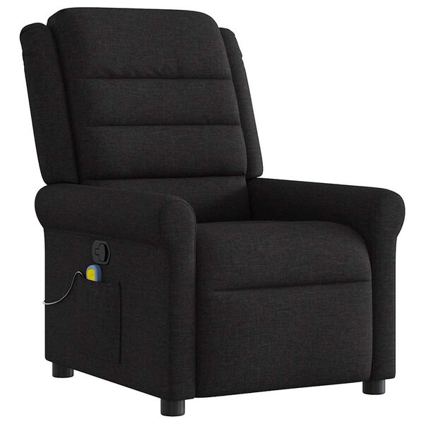 vidaXL Sill&oacute;n reclinable de masaje de tela negro