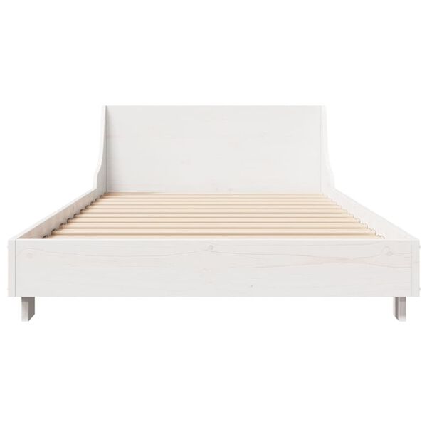 vidaXL Estructura de cama sin colch&oacute;n madera maciza blanca 90x190 cm