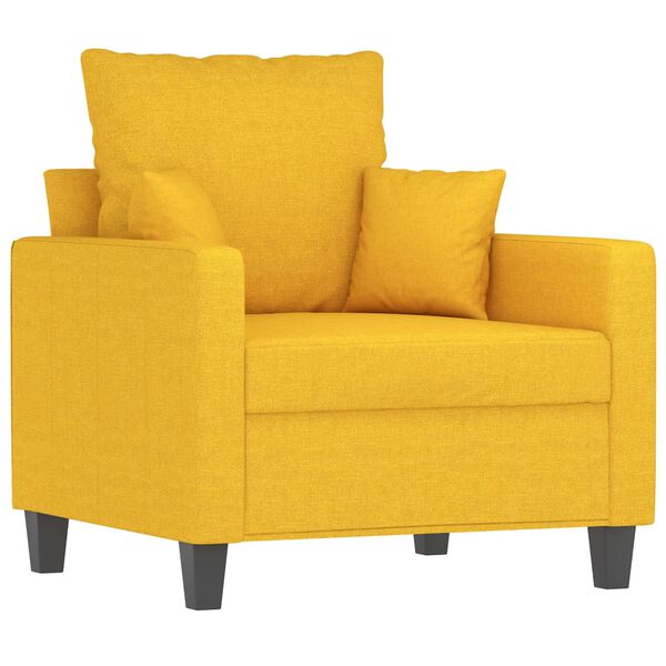 vidaXL Sill&oacute;n con taburete tela amarillo claro 60 cm