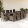 vidaXL Set de comedor de jard&iacute;n 11 pzas y cojines rat&aacute;n sint&eacute;tico gris