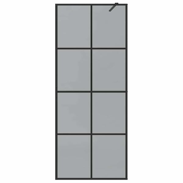 vidaXL Pared de Ducha Walk-in Negro 80 x 195 cm vidrio templado