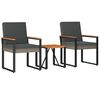 vidaXL Juego de muebles de exterior 3 uds. Gris y Gris Oscuro